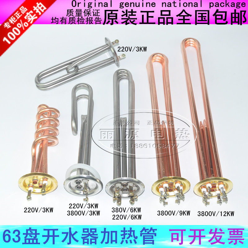 Liyuan Electric 63mm water heater heating tube Water heater heating tube Electric tube 3KW 6KW 9KW 12KW