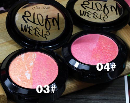 Sugarbox / Sugar Box Màu hỗn hợp Màu không đổi Rang rang Sửa chữa Blush Double Color Reddish Blush Baked Powder Orange Pink Pink - Blush / Cochineal