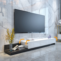 Rock plate TV cabinet tea table Composition minimalist modern small family type telescopic bright light short cabinet light and luxurious Nordic living room