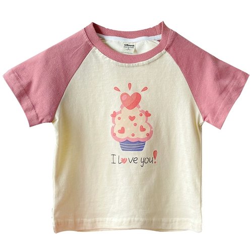 Хлопковая осенняя футболка с коротким рукавом, детское мультяшное приятное телу нижнее белье, летняя одежда, детская одежда