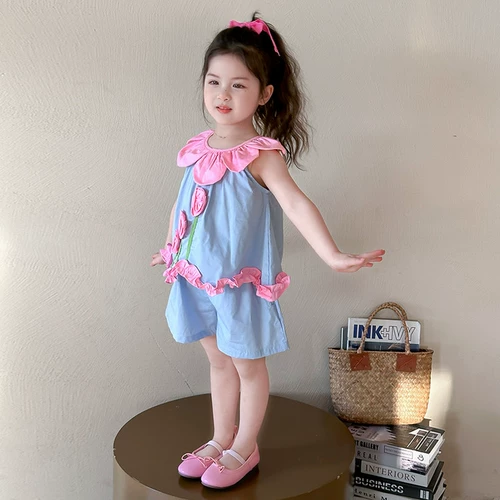 Tide, детские шорты, комплект, кукла, летняя одежда, в корейском стиле, кукольный воротник, в западном стиле