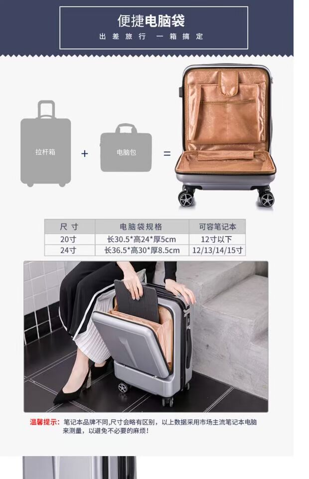 Vali kinh doanh nam máy tính lên máy bay phía trước mở net đỏ xe đẩy trường hợp nữ vali mật khẩu 24 inch - Va li shop vali