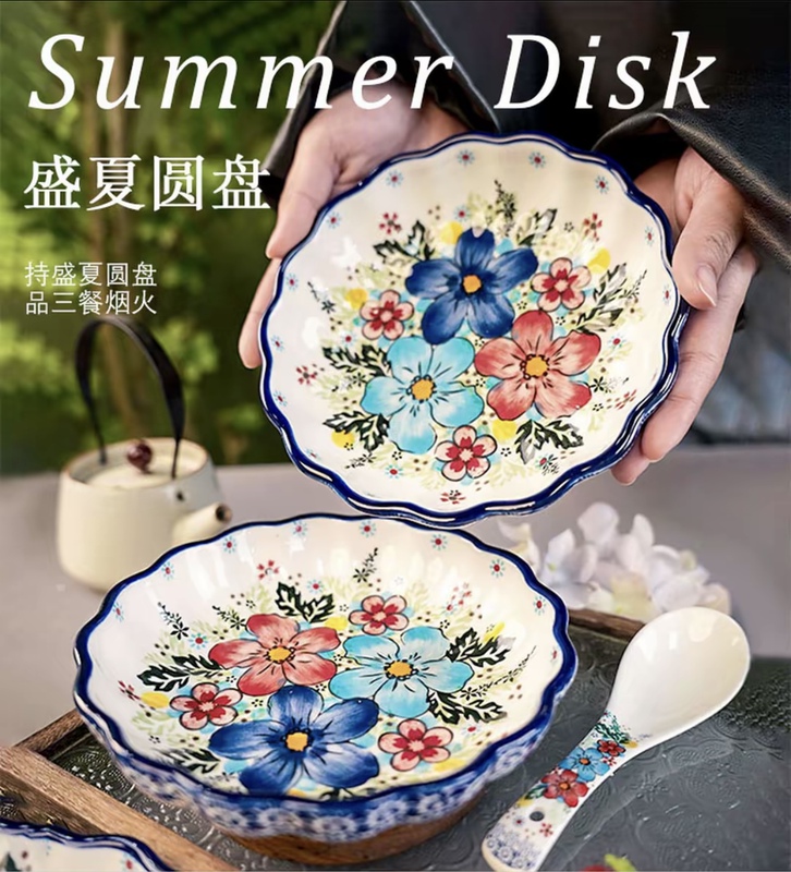 Sazaki 6.5inch Plate Pumpkin Plate Hand-Painted Underglaze Ceramic Breakfast Plate Polish Color Ceramic Tableware