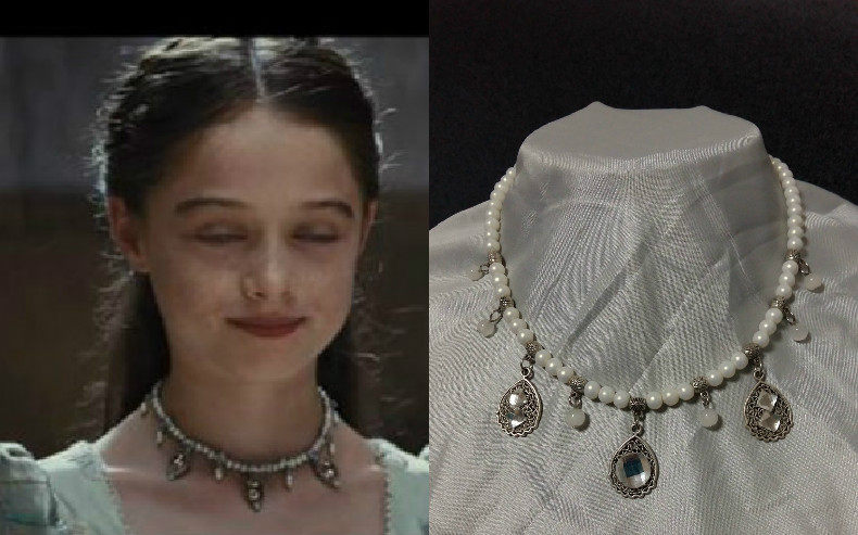 White Snow Princess and Huntsman's Pearl Water Drill Alloy Necklace with sweet and beautiful Mengmeng accessories Juvenile Princess Necklace