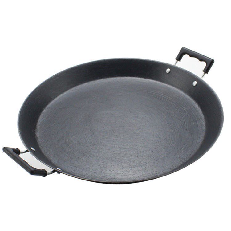 Raw Iron Pan Flat-bottomed Cast Iron Binaural without coating Commercial pancake pan Branded Old Nonstick Domestic Gas Induction Cookers