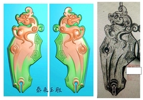 Customized antique horse-headed auspicious animal antique dragon pendant finely carved image relief jade carving grayscale image JDPBMP engraving image