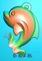 Finely carved jdp grayscale bmp pendant computer jade carving cartoon dolphin fish three-dimensional fish pendant fish