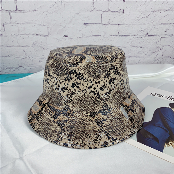 Frau Punk Strassenmode Schlange Pu-leder Hut Bucket Hat display picture 2