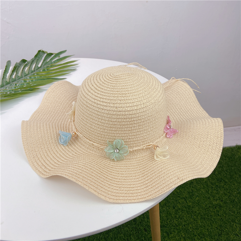 Fashiongarland Straw Hat Sunshade Beach Hat Lace Flower Hat display picture 1