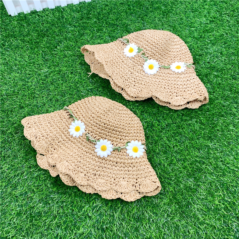 Spring And Summer New Pure Hand-woven Foldable Children's Straw Hat display picture 5