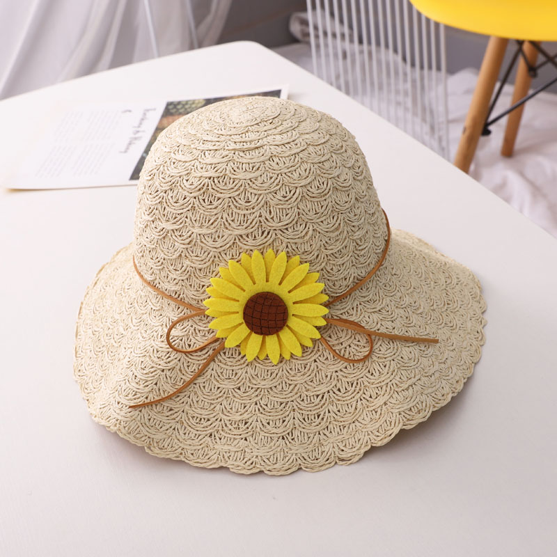 Femmes Pastorale Fleur Grand Avant-Toit Chapeau De Paille display picture 2