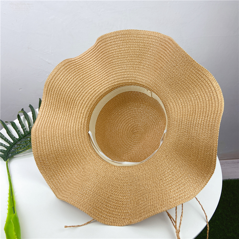 Fashiongarland Straw Hat Sunshade Beach Hat Lace Flower Hat display picture 4