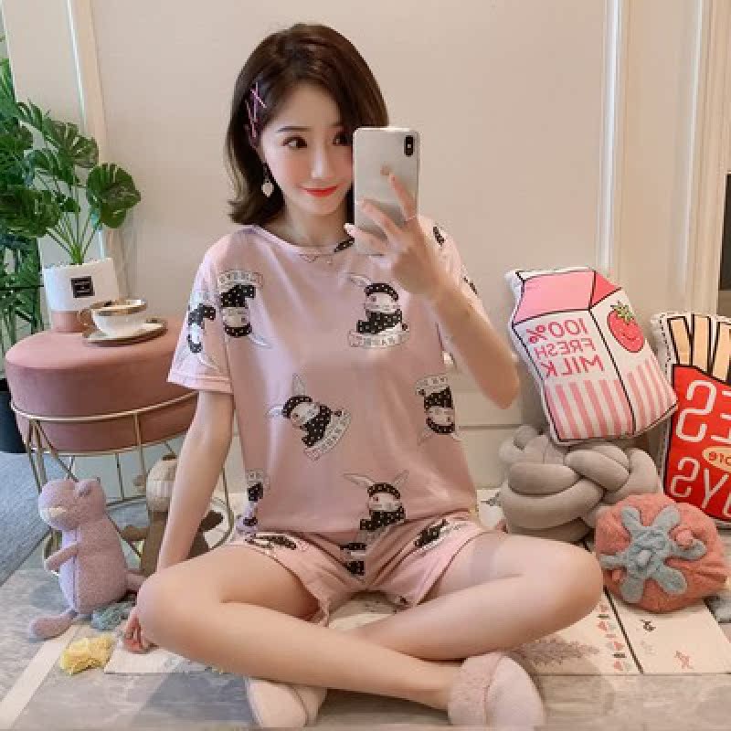 . Kích thước cực lớn này womens chất béo mm quần áo mùa hè chất béo chất béo cộng với quần short pajama bộ đàn hồi 200-250 nhà.