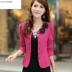 . Phù hợp với mùa thu mỏng bên ngoài cardigan lớn mã phụ nữ Suit áo nhỏ với váy ngắn dài tay 