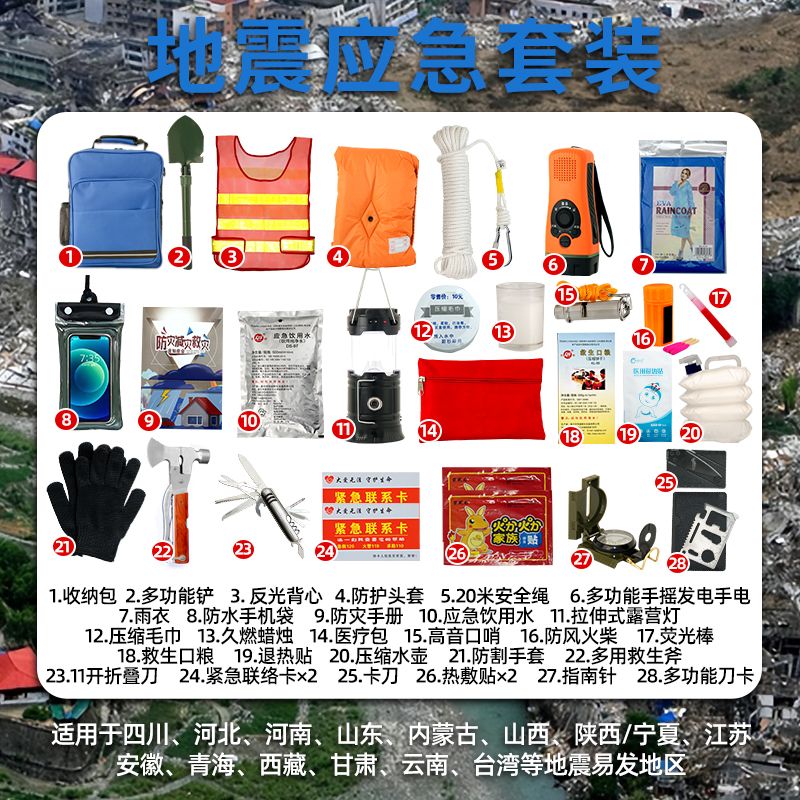 Earthquake Emergency Kits Fire Escape Kits Home Fire Emergency Kits People Combat Readiness Emergency Kits Unit Purchases-Taobao