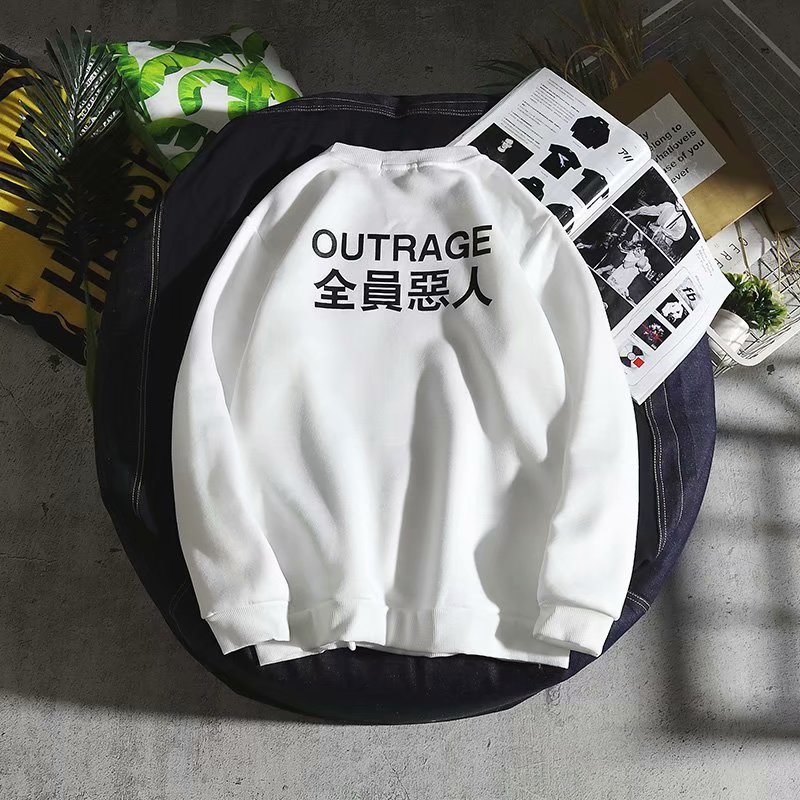 Ins siêu lửa áo len nam và nữ tất cả các mẫu mùa thu và mùa đông độc ác áo hoodie nam trắng