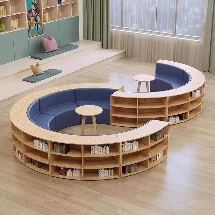 School Library Picture Book Room Reading Room Kindergarten Lobby Reception Area Rest Area Storage Bookshelf Sofa Set