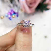 18K Platinum Mosanstone Golden Classic Four Jaws Ring D Color Woman 1 Carat Wedding Ring can be set pt950 Platinum color gold