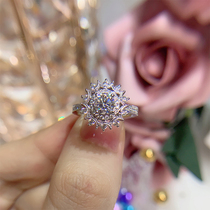 18K Platinum Luxury Female Ring Mosanstone Ring D Color Female Ring Wedding Withdrawal pt950 Platinum color gold