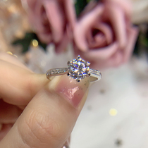 Six Claws Microinlaid Mosanstone Ring 18K White Gold Mosanstone Ring Wedding Wedding Courtable Wedding can be set 950 Platinum