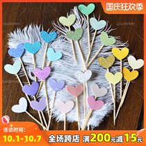 Bake cake decoration sparkling love plug-in with glitter tender love insert party dessert 5