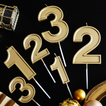 Large gold digital candle slender pencil candle collection children's birthday party cake decorations