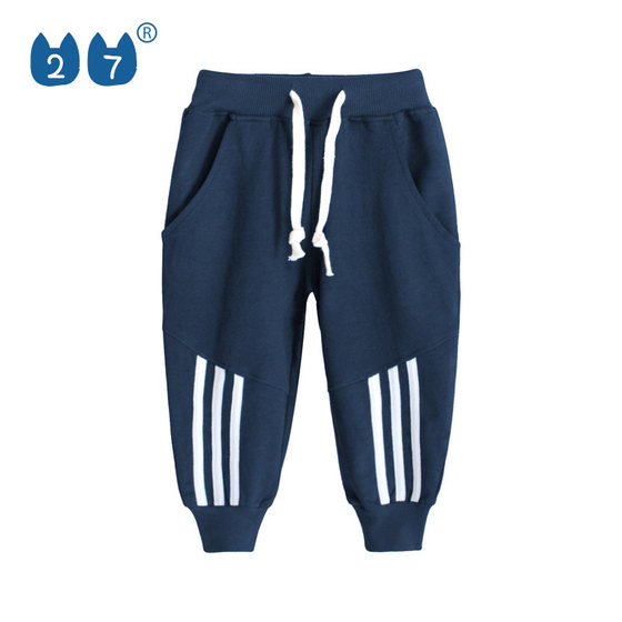 27kids童装春夏款2025男童运动长裤纯棉薄款宝宝休闲裤子儿童卫裤