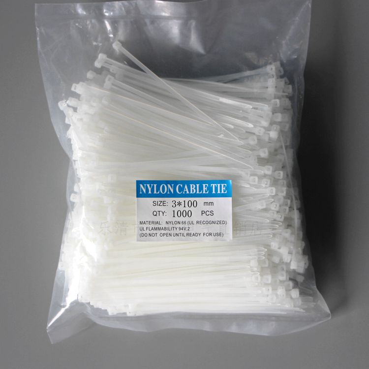 3*100 Transparent Cable Ties, Nylon Cable Ties 4×200, Plastic Buckle Binding Strips, Strong Large Size, Heavy-Duty