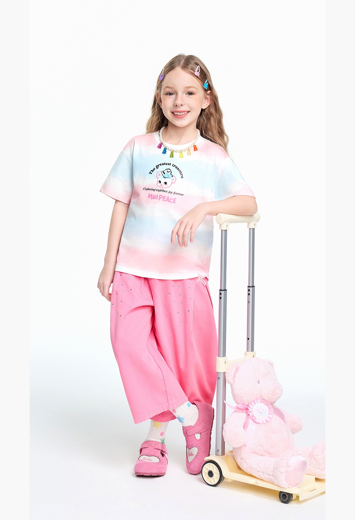Minipeace Peacebird Children's Clothing Girls' Mid-Length Shorts Summer Thin Dopamine Style Soft Denim Pants Children's Pants — 11