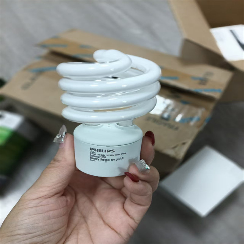 飞利浦15W GU24灯脚插拔2700k暖色灯泡螺口120V电子节能灯24W卡口