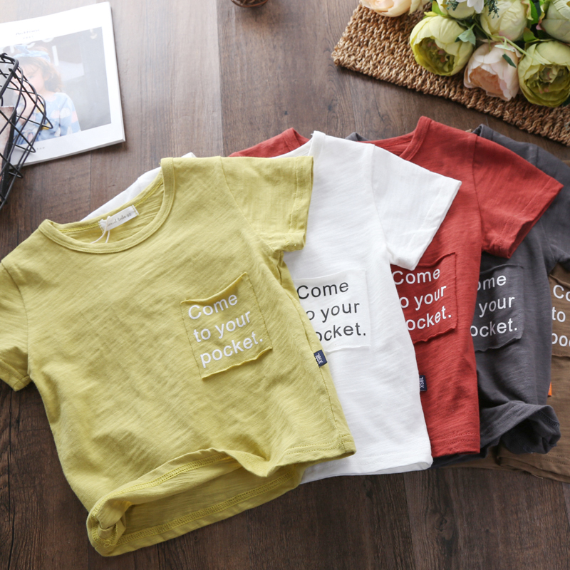 Han Edition Boy Bamboo Festival Cotton Short Sleeve T-shirt Young Boy Handsome Qi Casual Half Sleeve Child Baby Summer Blouse Tide T-Taobao