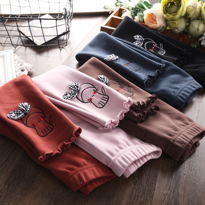 Girl's inside lap pants pure cotton 2021 new spring autumn season Children's autumn clothes women's baby Han version of the body wearing long pants