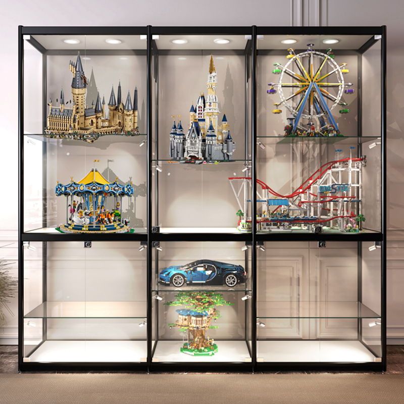 Shanghai Model Showcase Home Dust-proof toy model box glazed glass-glass display cabinet Ornament Lego Wrong Layer Exhibition Cabinet
