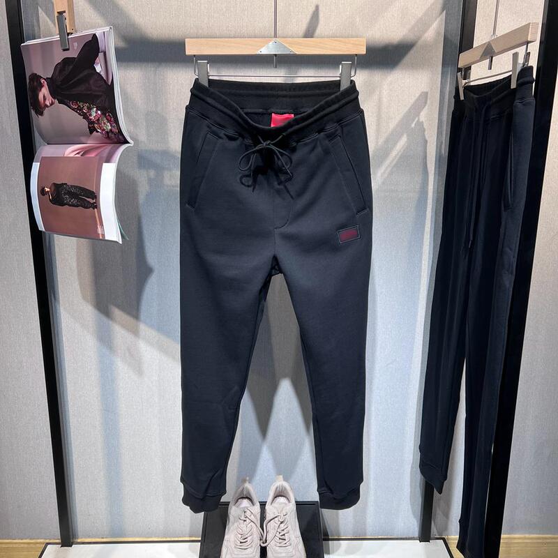Sports Sweatpants with Elastic Waist, New Fashion Trendy Black Casual Pants, Youth Jogger Pants G006 F781