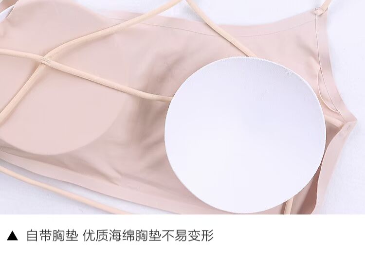 Người đẹp trở lại ống top quấn ngực dây đeo ngực pad dây đeo vest phong cách nữ mùa hè gợi cảm chéo không có vòng thép áo lót phần mỏng áo lót cho người có vòng 1 to