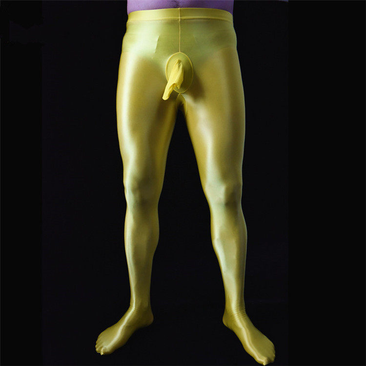 Men's jj sets pants socks sexy oil bright silk slip super tight to 90% pantyhose dance bag egg yoga silk stockings