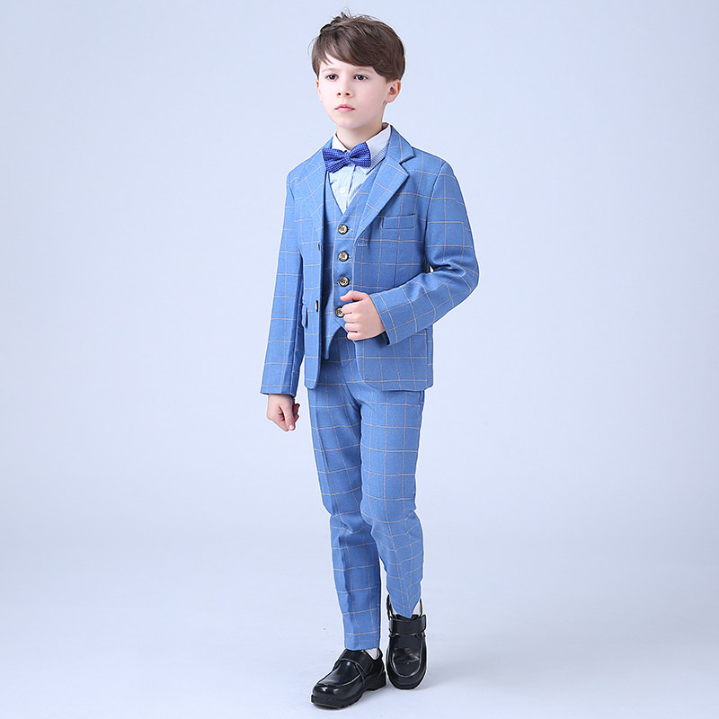 Boys small suit suit British boy children's suit handsome middle-aged and older children's costumes jacket flower girl dress autumn