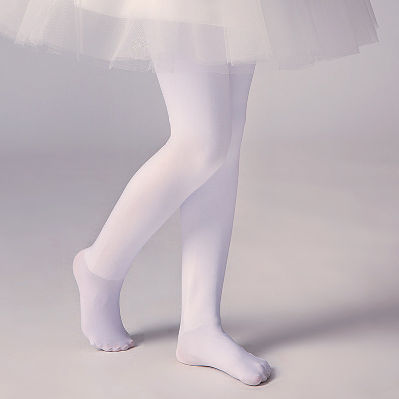 Girls pantyhose autumn and winter plus velvet thick white children's pantyhose socks dance socks flower girl little girl stockings