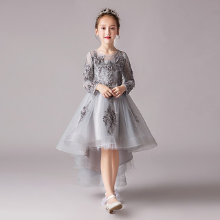 Children's dress princess dress girl little flower girl gray