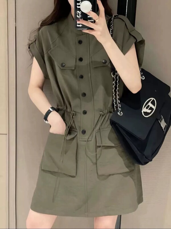 Plus-Size Women's Extra-Large Size 150kg High-End Workwear Shirt Dress for Women, New Summer Style, Loose, Fashionable, Waist-Cinching, Casual Style 2 Plus-Size Women's Extra-Large Size 150kg High-End Workwear Shirt Dress for Women, New Summer Style, Loose, Fashionable, Waist-Cinching, Casual Style 2