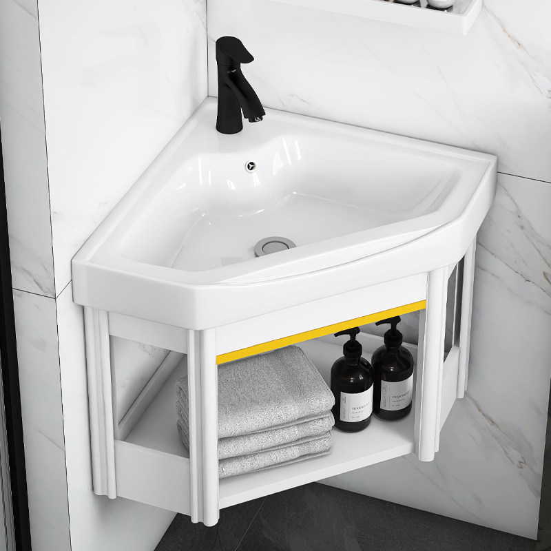 [USD 78.47] Triangular wash basin wall washbasin ceramic Mini household ...