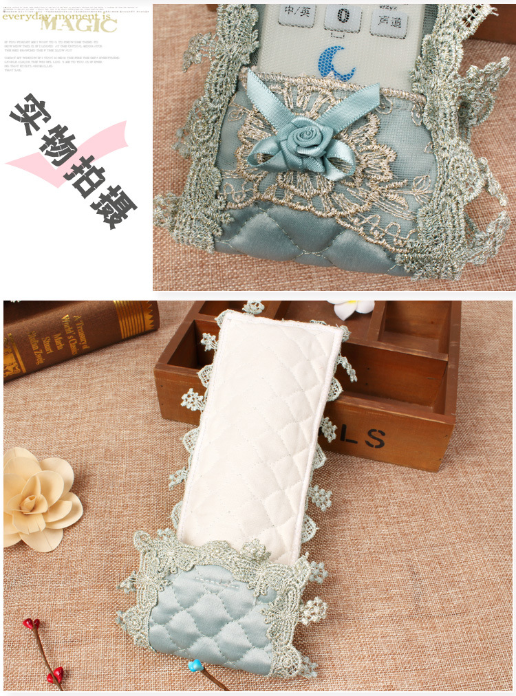 điều khiển từ xa đơn vị điều hòa không khí châu Âu cao cấp vải điều khiển từ xa bảo vệ tay áo ren bìa thêu bụi TV set-top box - Bảo vệ bụi áo trùm máy giặt cửa trước electrolux