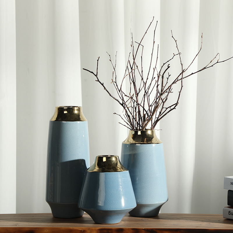 Vase swing piece minimalist rear modern Nordic Living room light and luxurious ceramic table furnishing emulation floral flower arrangement decoration matching