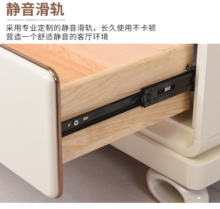 Nội thất phòng khách hiện đại Sơn piano bàn cà phê thủy tinh trắng Căn hộ nhỏ đơn giản Tủ tivi Bàn cà phê Ưu đãi đặc biệt - Bộ đồ nội thất kệ phòng khách