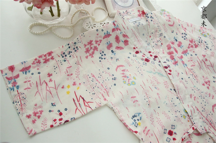Nhật Bản cho phụ nữ cotton gạc hai lớp đồ ngủ kimono retro đồ ngủ nhà Hanfu phù hợp với quần áo mồ hôi thoải mái đồ bộ pijama nữ lụa