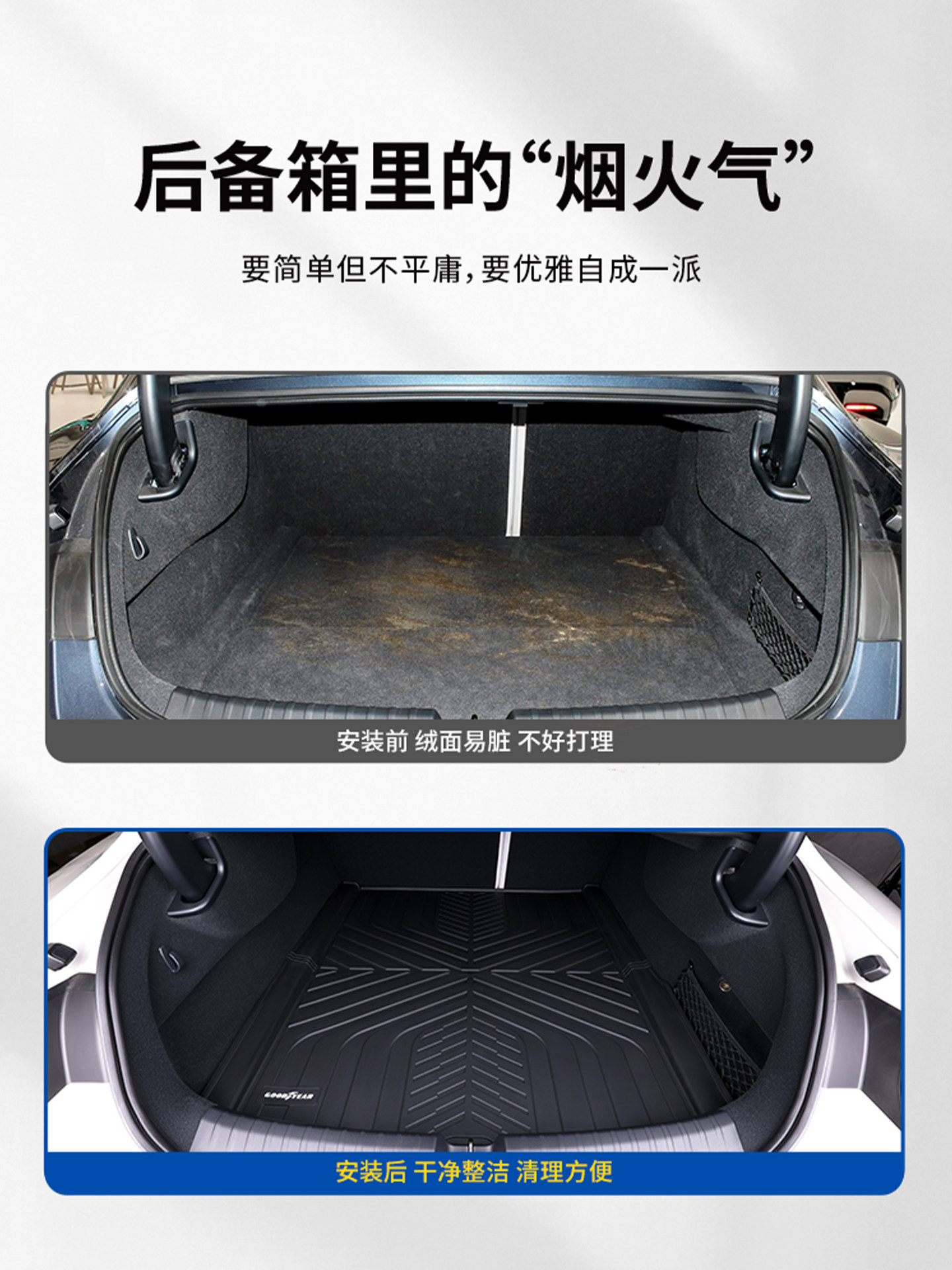 Goodyear Full Tpe Trunk Mat Is Suitable for Xiaomi Yu7 Su7/Ultra Trunk Mat Car Modification Accessories