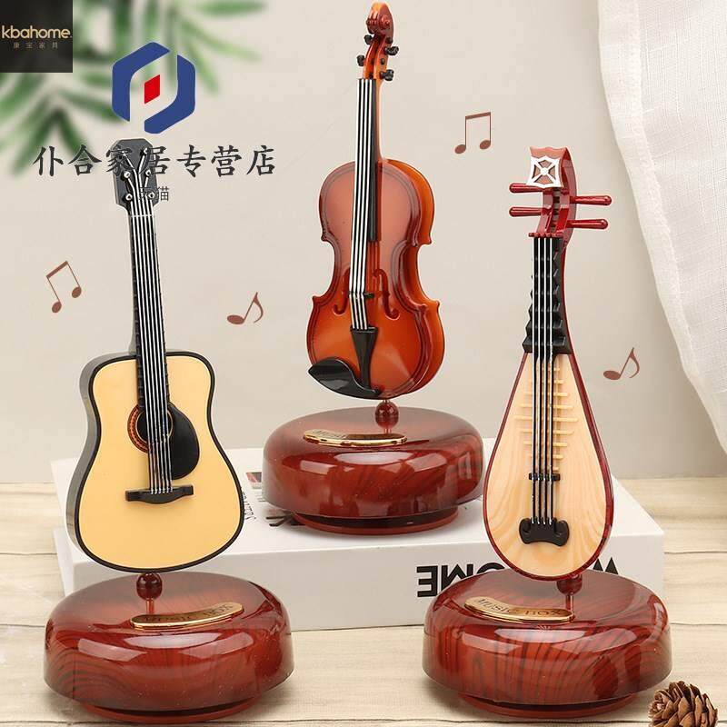 New violin rotating music box Creative Home Decorative Pendulum Gift TV Cabinet Wine Cabinet Decorative Handiwork-Taobao