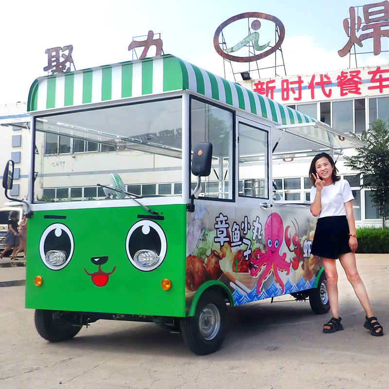 Snack cart multi-functional breakfast stall equipment fried skewers fast food Meng Po soup barbecue ice powder stall cold powder caravan