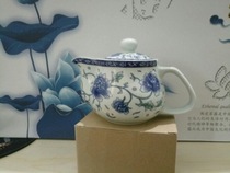 Jingdezhen ceramic teapot small single pot bone china bubble teapot with filter screen blue and white porcelain household kung fu tea set