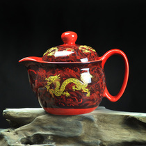 Ceramic teapot with filter kung fu teapot Jingdezhen blue and white tea set large capacity bubble teapot household teapot